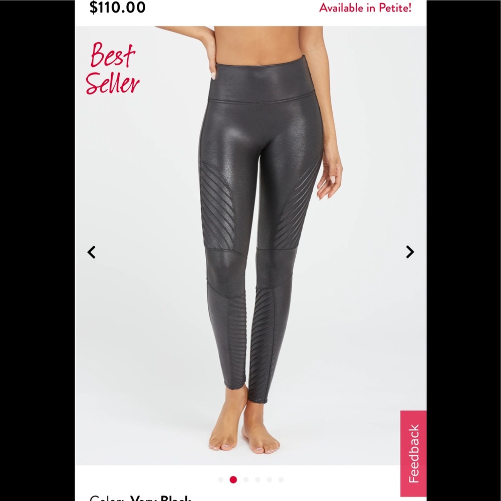 SPANX Faux Leather Moto Leggings